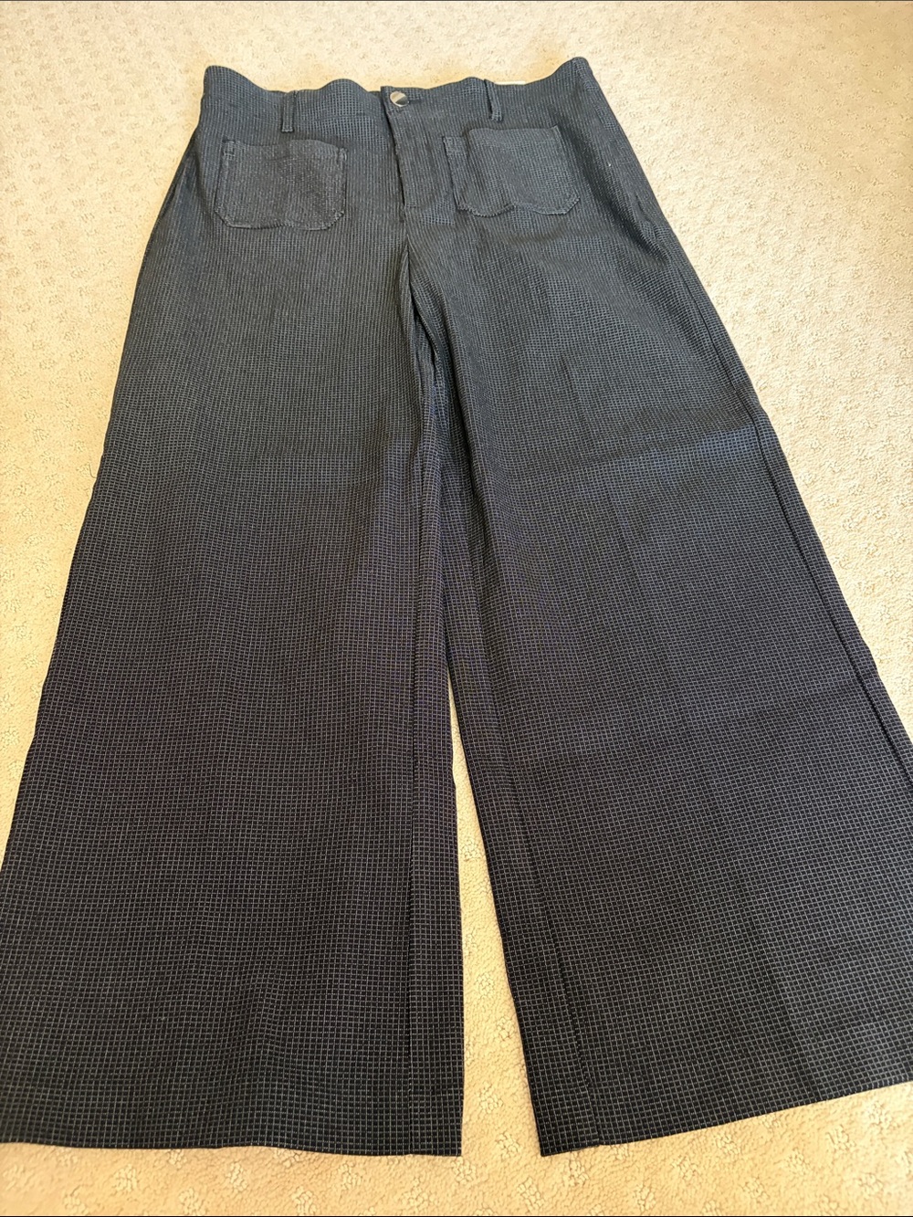 Jules & Leopold Black Wide-Leg Cropped Trousers